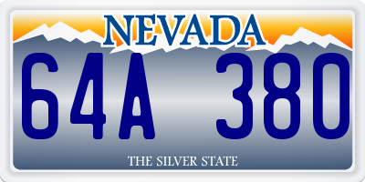 NV license plate 64A380