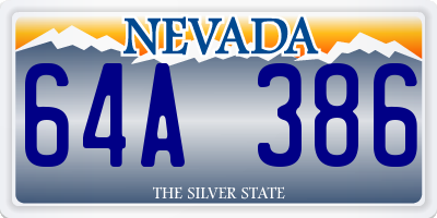 NV license plate 64A386