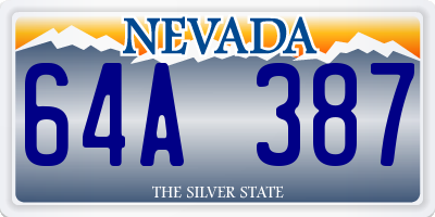NV license plate 64A387