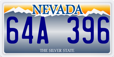 NV license plate 64A396