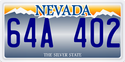 NV license plate 64A402