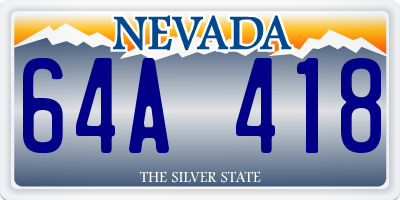 NV license plate 64A418