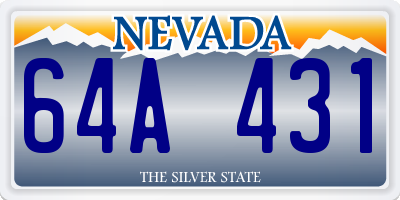 NV license plate 64A431
