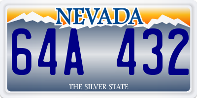 NV license plate 64A432