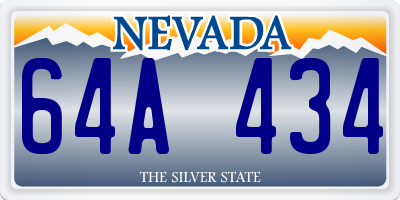 NV license plate 64A434