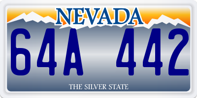 NV license plate 64A442