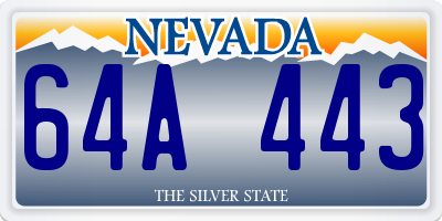 NV license plate 64A443