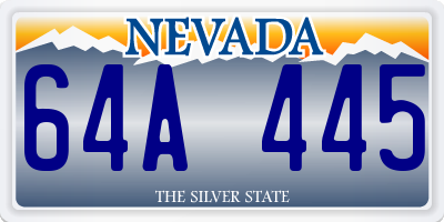 NV license plate 64A445