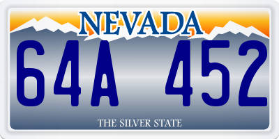 NV license plate 64A452
