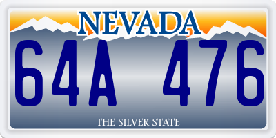 NV license plate 64A476