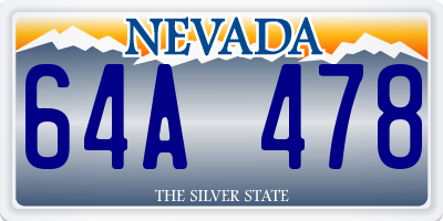 NV license plate 64A478