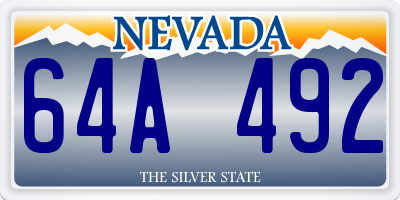 NV license plate 64A492
