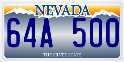 NV license plate 64A500