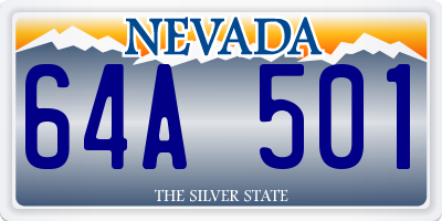 NV license plate 64A501