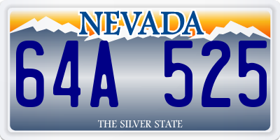 NV license plate 64A525