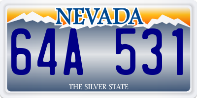NV license plate 64A531