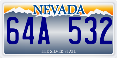 NV license plate 64A532