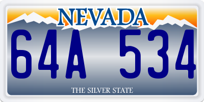 NV license plate 64A534