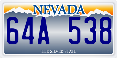 NV license plate 64A538