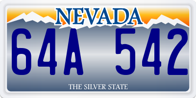 NV license plate 64A542