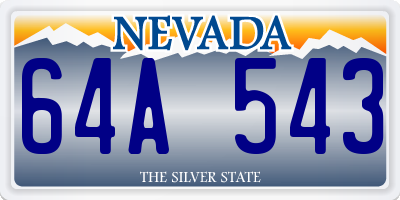 NV license plate 64A543
