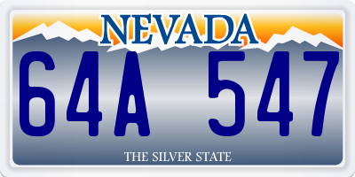 NV license plate 64A547