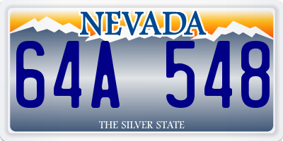 NV license plate 64A548