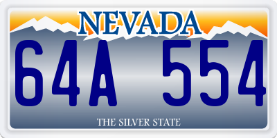 NV license plate 64A554