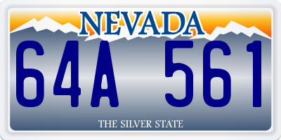 NV license plate 64A561