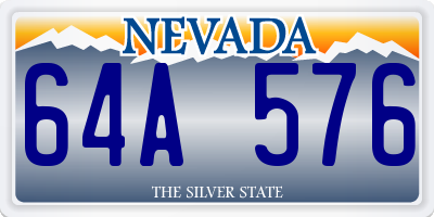 NV license plate 64A576