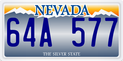 NV license plate 64A577