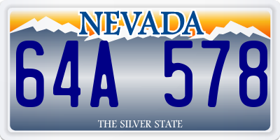 NV license plate 64A578