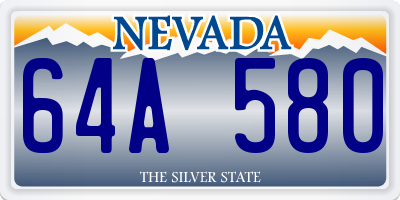 NV license plate 64A580