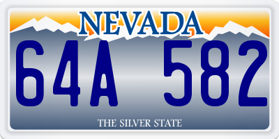 NV license plate 64A582