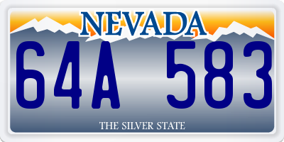 NV license plate 64A583