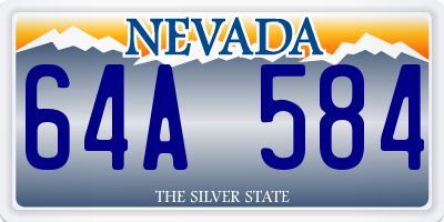 NV license plate 64A584