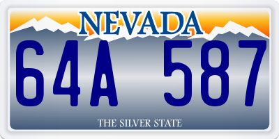 NV license plate 64A587
