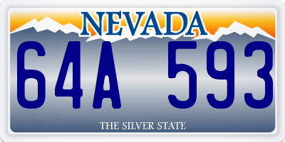 NV license plate 64A593