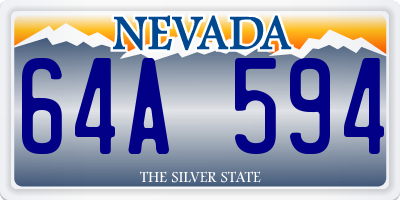 NV license plate 64A594