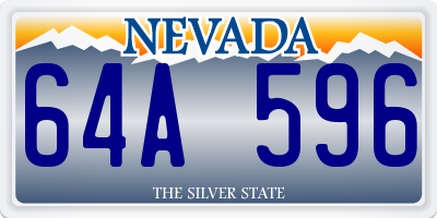 NV license plate 64A596