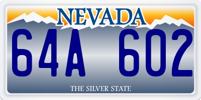 NV license plate 64A602
