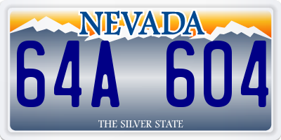 NV license plate 64A604
