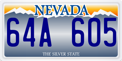 NV license plate 64A605