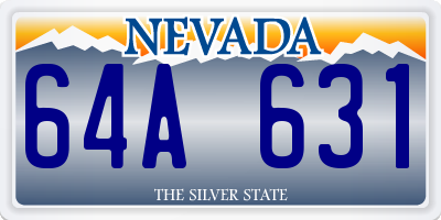 NV license plate 64A631