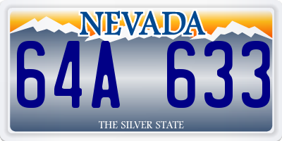 NV license plate 64A633