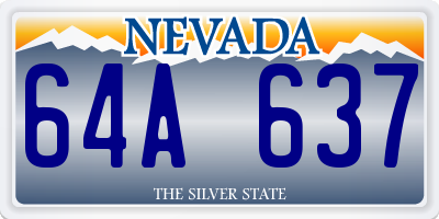 NV license plate 64A637