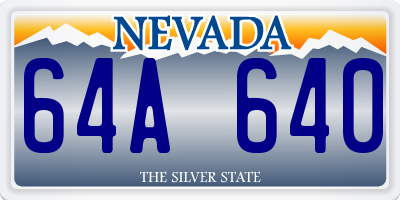 NV license plate 64A640