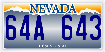 NV license plate 64A643