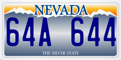 NV license plate 64A644