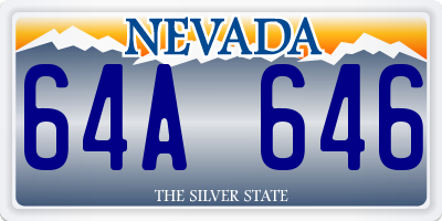 NV license plate 64A646
